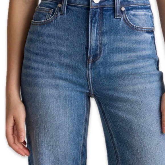 Quince Women’s Stretch High Rise Straight Jeans Medium Wash size 26 inseam 28 - Picture 2 of 11